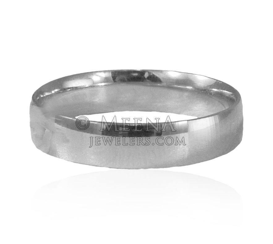 18 Kt White Gold Wedding Band RiWb23203 18 Karat plain White Gold