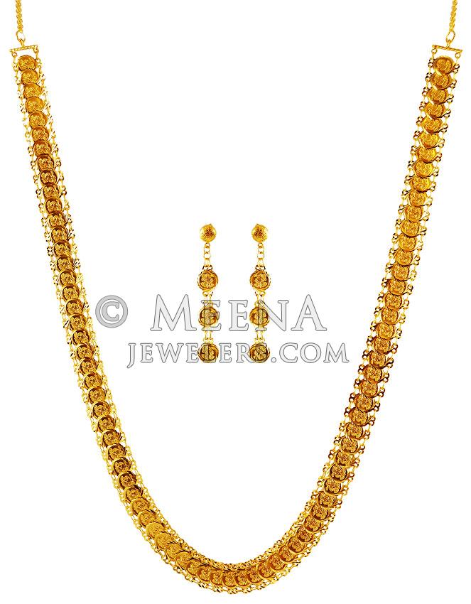 22 Karat Gold Ginni Necklace Set stls20681 22K Gold Necklace and