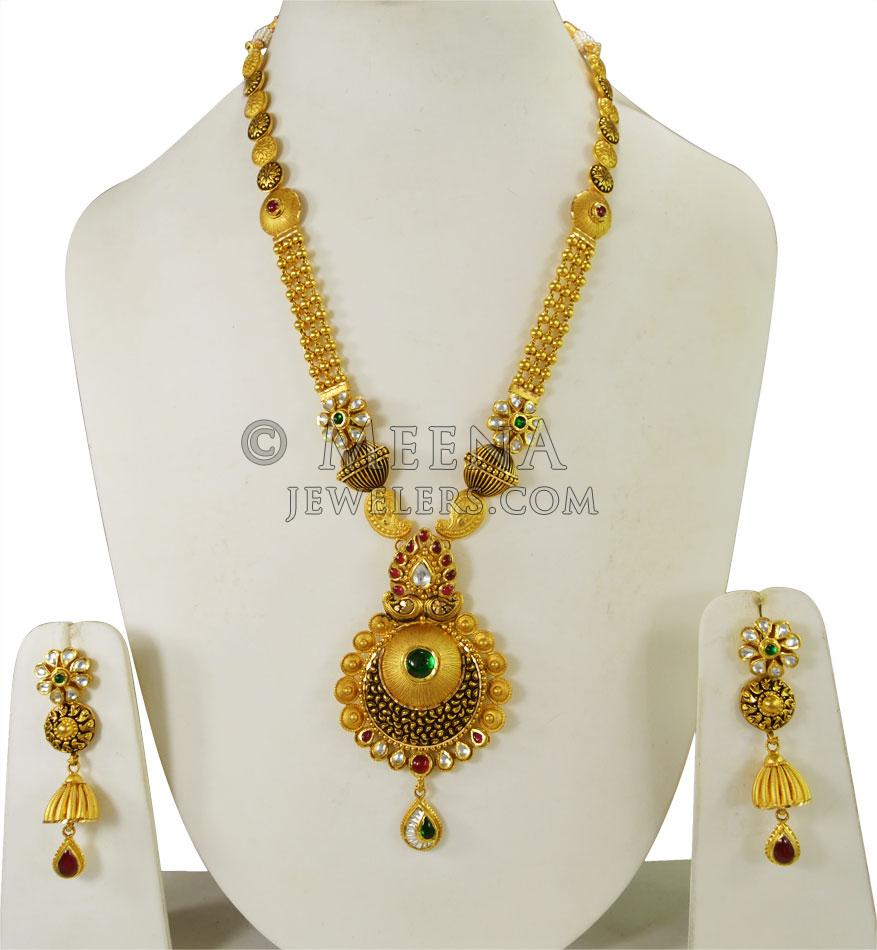 22K Gold Bridal Necklace Set - StAn24356 - Exclusive Gold Bridal ...