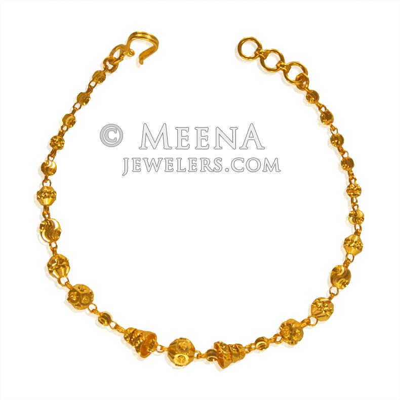 22Kt Gold Balls Ladies Bracelet brla23442 22Kt Gold Balls Ladies Bracelet is designed with