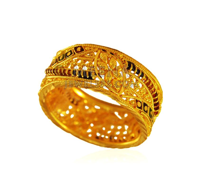 22karat Gold Filigree Band - RiLg22816 - 22K Gold band for ladies. Band ...