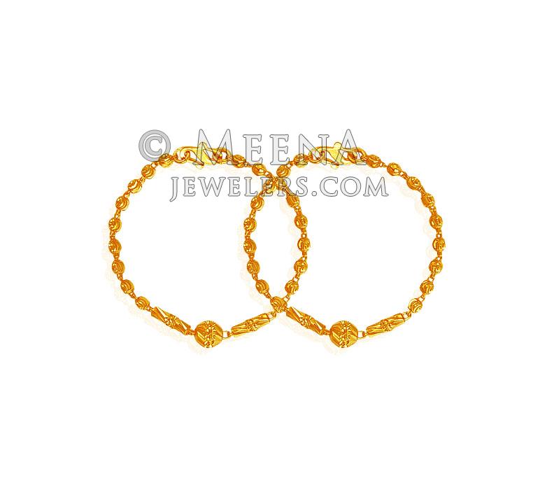 22K Gold Beads Baby Bracelet 1pc BaBr19103 22K Gold baby Bracelet
