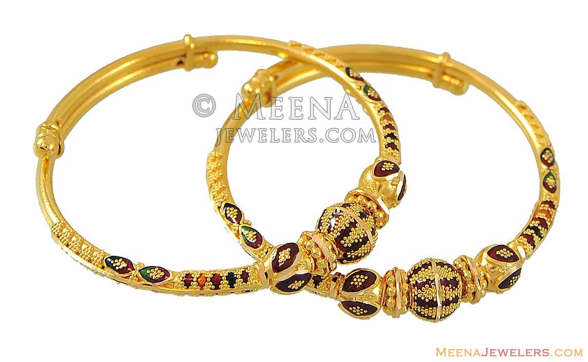 Indian Meenakari Bangles (22 Karat) baby8956 22Kt Gold Baby Bangles