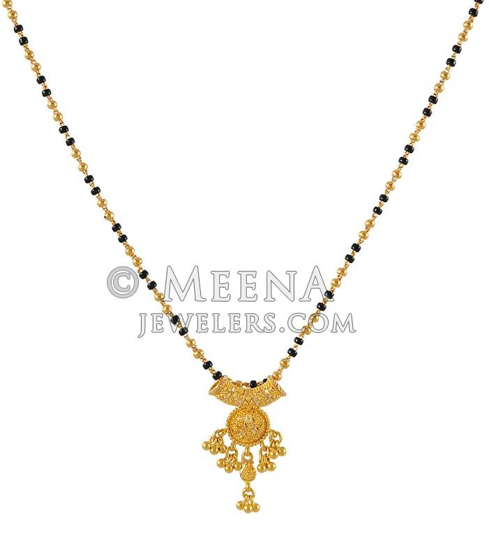 22Kt Gold Mangalsutra - ChMs4206 - 22Kt Gold MangalSutra with black ...