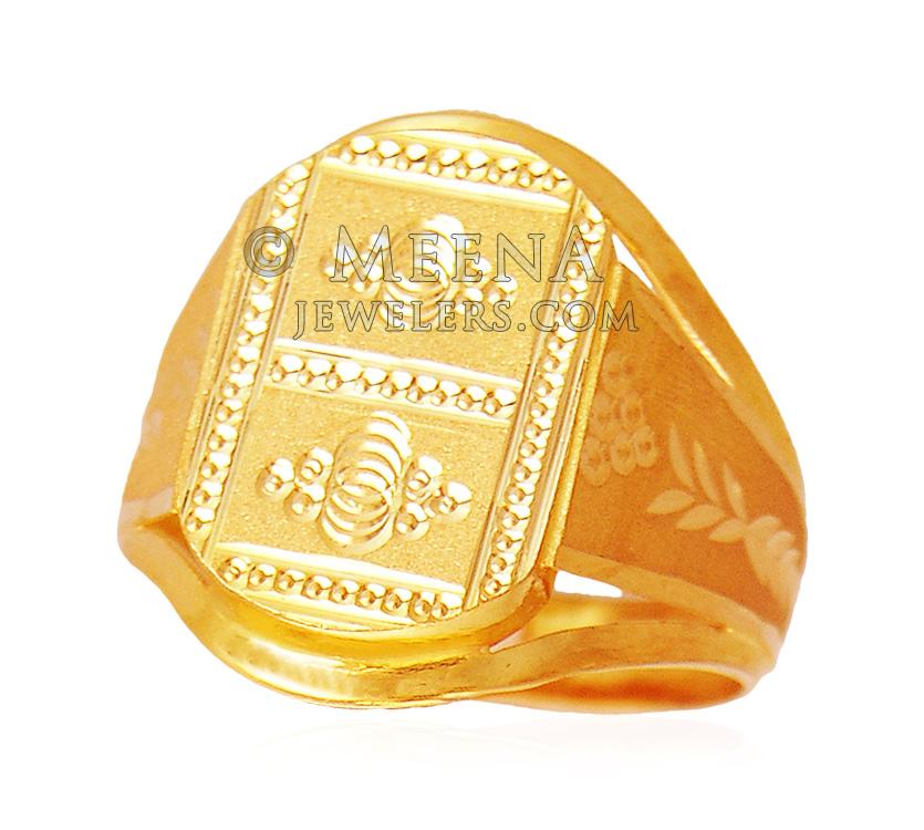 22k Gold Exquisite Ring - RiMs18407 - 22k Gold Exquisite Ring for men's ...