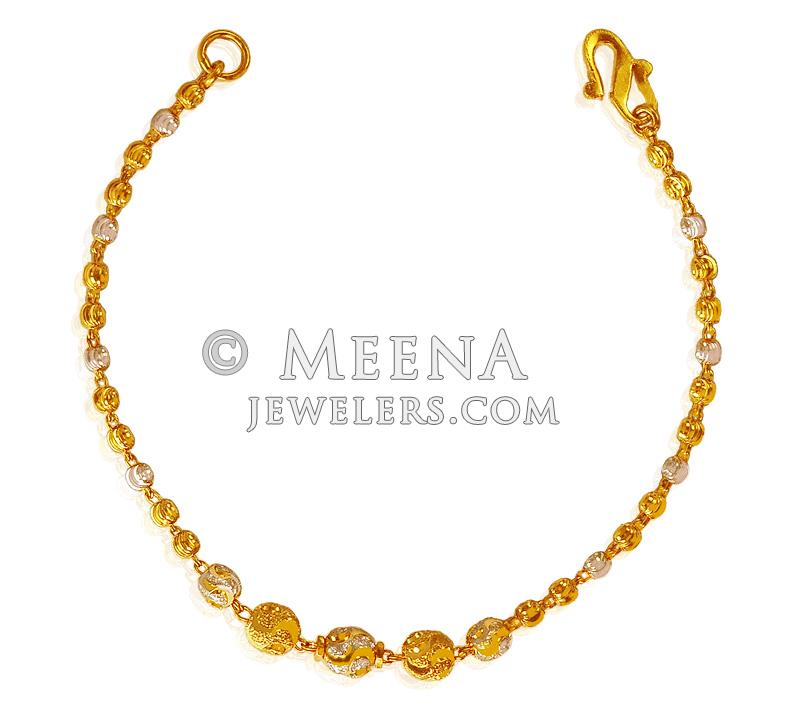 Two Tone Gold Bracelet BrLa19574 22k Gold Ladies Bracelet. Bracelet