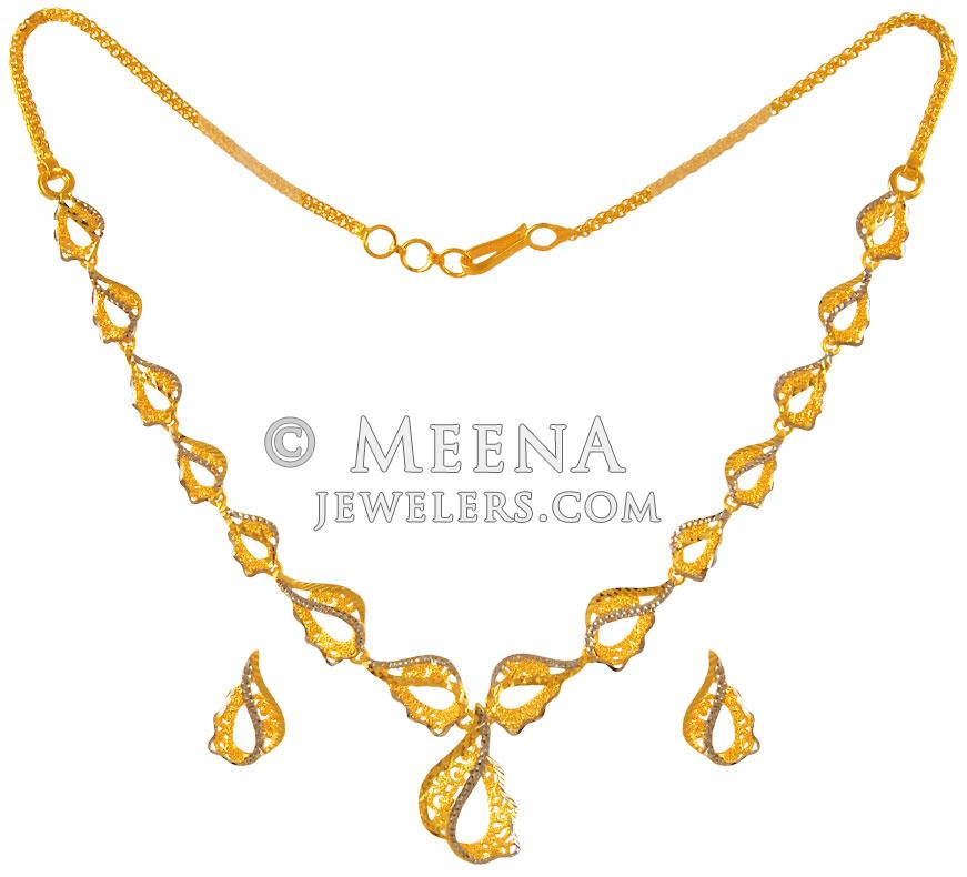 22 Karat Gold Necklace Set Two Tone StLs22938 US 1,591 22 Karat