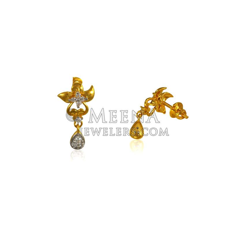 Designer 22K Gold Earrings - ErGt24404 - 22 Kt Gold earrings are ...