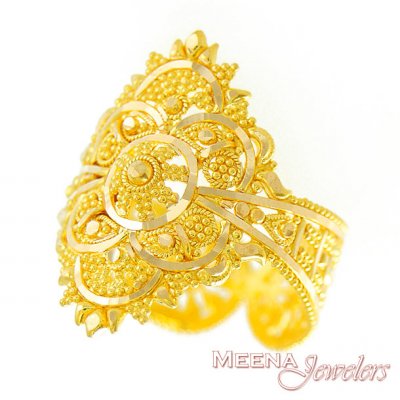 Gold Indian Filigree Ring ( Ladies Gold Ring )