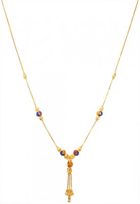 22k Gold Meena Chain For Girls ( 22Kt Gold Fancy Chains )