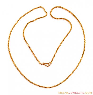 22k Rope Chain (25 Inch) ( Men`s Gold Chains )