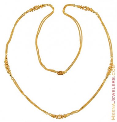 Long chain with Cz balls (22k gold) ( 22Kt Long Chains (Ladies) )