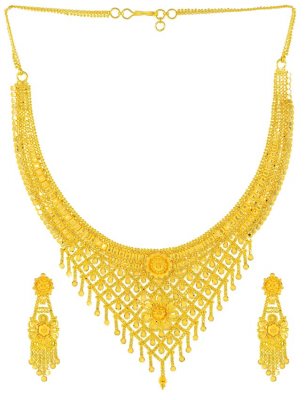 Filigree Gold Necklace Set ( 22 Kt Gold Sets )