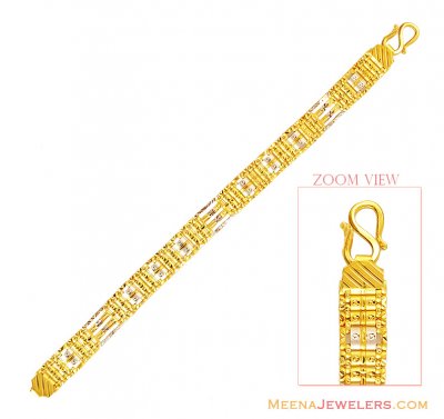 Mens Two Tone Bracelet 22K Gold ( Men`s Bracelets )
