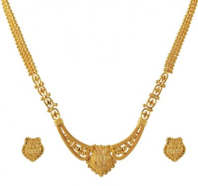 22K Gold Necklace and Earrings ( 22 Kt Gold Sets )