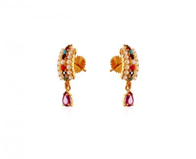 Designer 22K Precious Stone Earring ( Precious Stone Earrings )