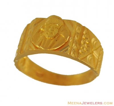 22Kt SaiBaba Mens Ring ( Religious Rings )