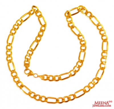 22 kt Gold Figaro Chain (20 In) ( Men`s Gold Chains )
