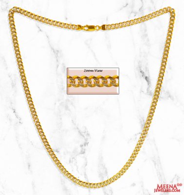22Kt Gold Two Tone Mens Chain ( Men`s Gold Chains )