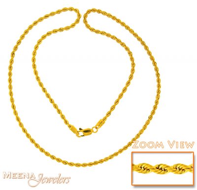 22 Kt Gold Rope Chain ( Plain Gold Chains )