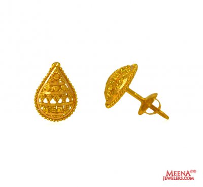 22k Gold  Earrings  ( 22 Kt Gold Tops )