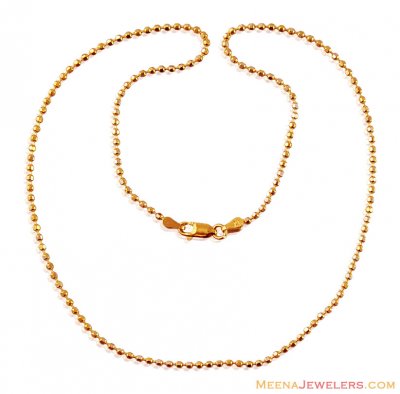 22k Gold Balls Chain (17 Inches)  ( 22Kt Gold Fancy Chains )