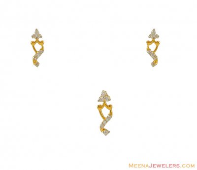 Gold Tiny Pendant and Earring Set ( Fancy Pendant Set )