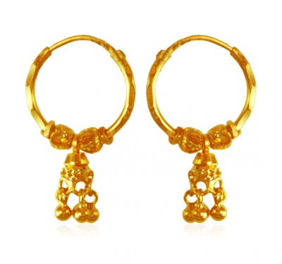  22K Gold Ladies Hoop Earrings ( Hoop Earrings )