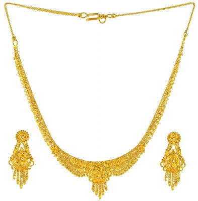 Yellow Gold Three Piece Necklace Set ( Light Sets )