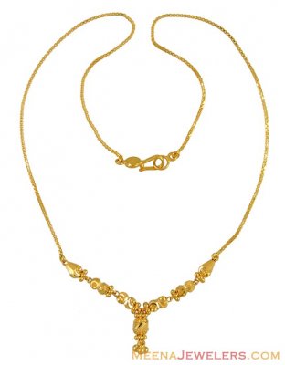 Indian Gold Necklace - ChFc9836 - 22k yellow gold dokia chain (indian ...