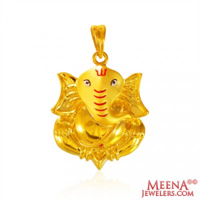 22Kt Gold Lord Ganesha Pendant ( Ganesh, Laxmi and other God Pendants )
