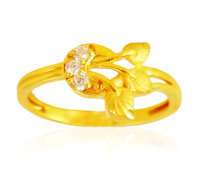 22Kt Gold CZ Ring ( Ladies Signity Rings )
