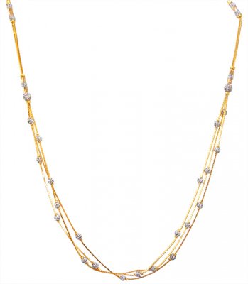 22KT Gold Three Layered Chain ( 22Kt Gold Fancy Chains )
