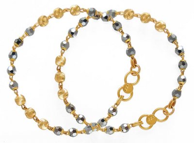 Gold Bracelet with Crystals ( Black Bead Bracelets )