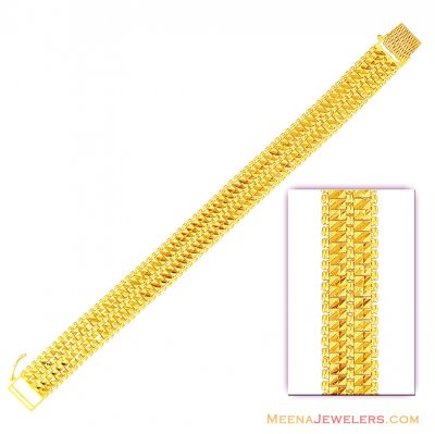 22K Fancy Mens Gold Bracelet - BrMb13937 - 22k gold men's bracelet ...