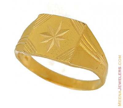 22K Gold Ring (Star sign) ( Mens Gold Ring )