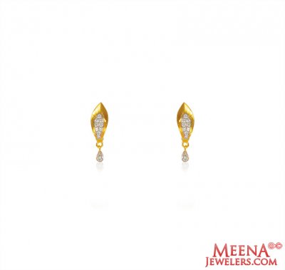 22K Gold Earring with Signity Stone ( Signity Earrings )