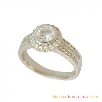 18k Exclusive Solitaire Ring ( Ladies White Gold Rings )