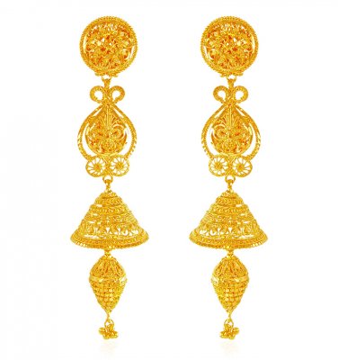 22 Karat Gold Jhumki Earrings - ErEx20905 - 22K Gold Earrings (Jhumki ...