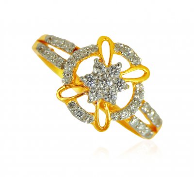 22k Gold Designer Signity Ring ( Ladies Signity Rings )