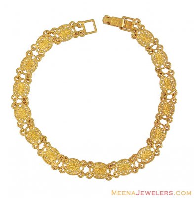 Indian Gold Bracelet (22K) - BrLa10008 - 22k gold ladies bracelet with ...
