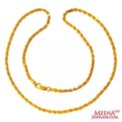 22KT Gold Solid Rope Chain ( Plain Gold Chains )