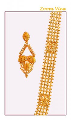22K yellow Gold Long Haar ( Bridal Necklace Sets )