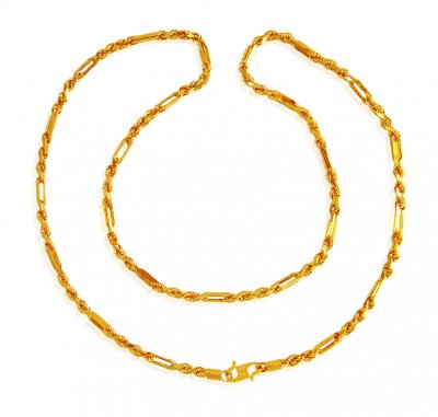 22Kt Gold Cartier Rope Chain 20In - ChMs20486 - 22K Gold Cartier rope ...