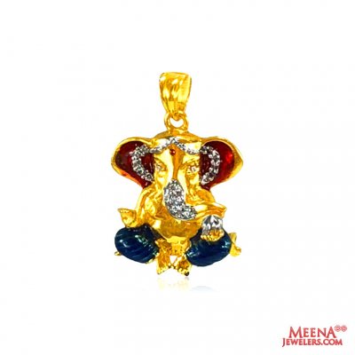 22 Kt Gold Lord Ganesh Pendant ( Ganesh, Laxmi and other God Pendants )
