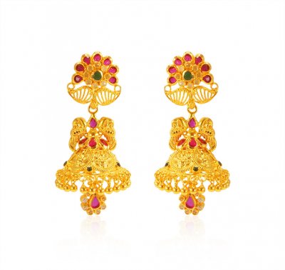 22kt Gold Traditional Earrings ( 22Kt Gold Fancy Earrings )