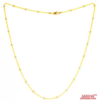 22Kt Gold MultiTone Chain (18 inch) ( 22Kt Gold Fancy Chains )