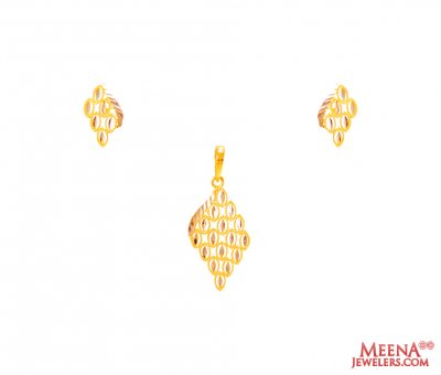 22Kt Gold Two Tone Pendant Set ( Fancy Pendant Set )