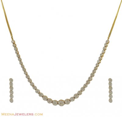 Diamond Necklace Set (Clusters) ( Diamond Necklace Sets )