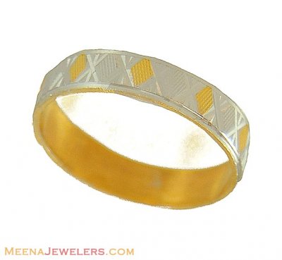 Gold Two Tone Band  ( Wedding Bands )
